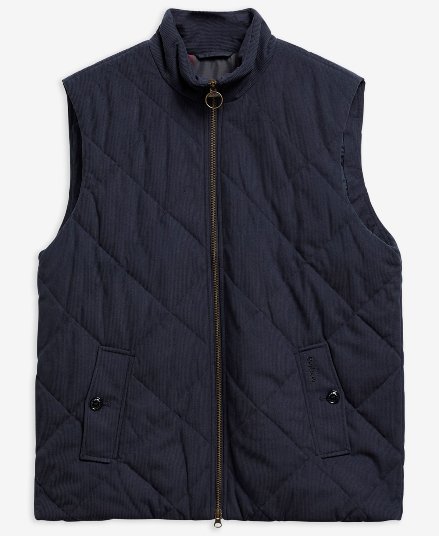 Мужской жилет Barbour Corden Quilted Tartan-Trim Vest, цвет: Тёмный тёмно-синий — фото 5