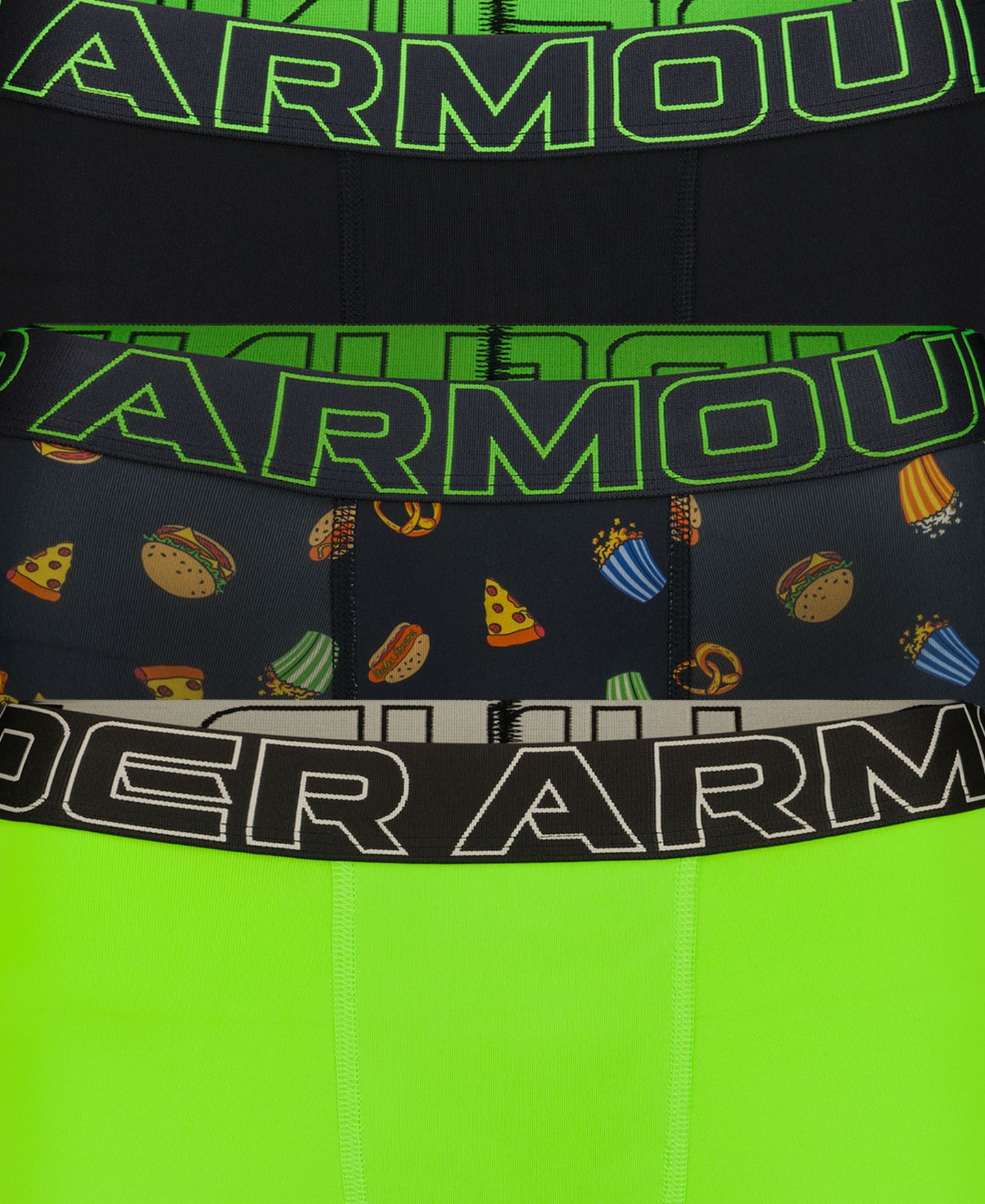 Трусы-боксеры Tech, 3 шт. — Under Armour, цвет: Чёрный / Зелёный — фото 6