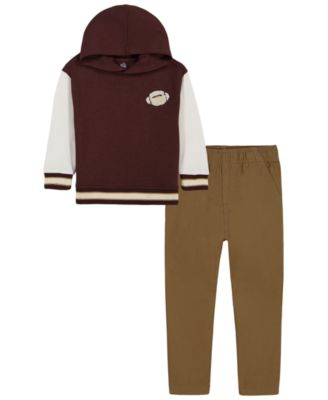 Toddler Boys' 2T-5T Football-Graphic Fleece Hooded Sweatshirt and Cargo Pants, 2-Piece Set