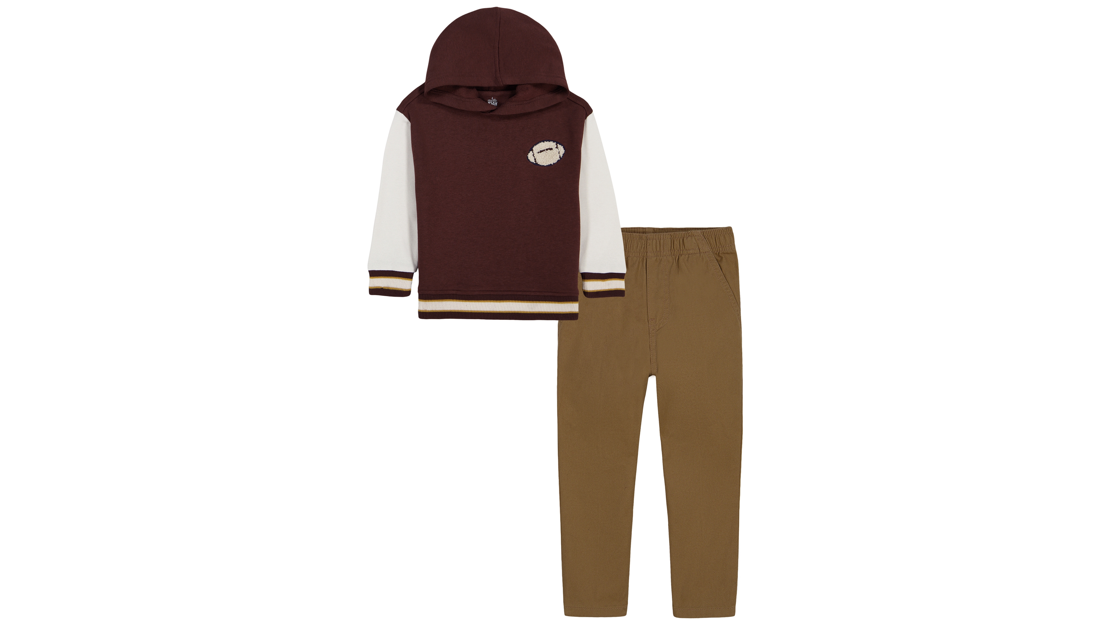 Kids Headquarters Toddler Boys' 2T-5T Football-Graphic Fleece Hooded Sweatshirt and Cargo Pants, 2-Piece Set