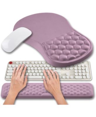 2-in-1 Memory Gel Ergonomic Mouse Pad and Keyboard Wrist Rest Set Compatible with Standard Keyboards and Mice