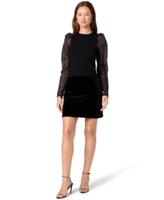 Women's Maxime Long-Sleeve Sheer Organza Sleeves Top