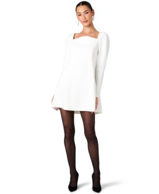 Women's Azra Twill Puff Long-Sleeve A-Line Mini Dress