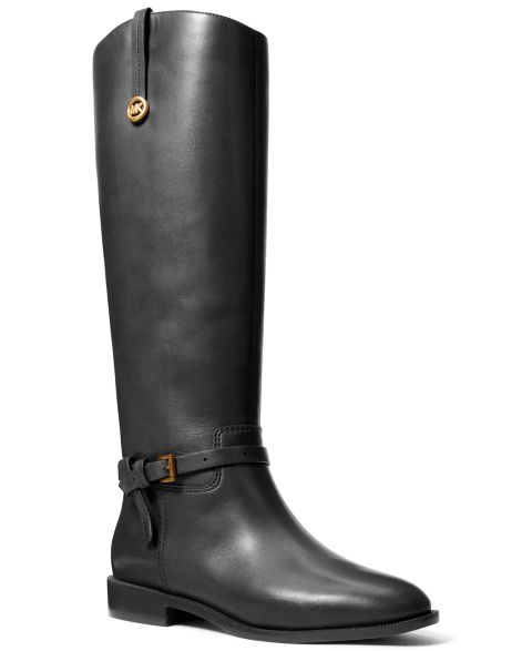 Женские ботинки Michael Kors Beverly Zipper Tall, цвет: Чёрный кожаный