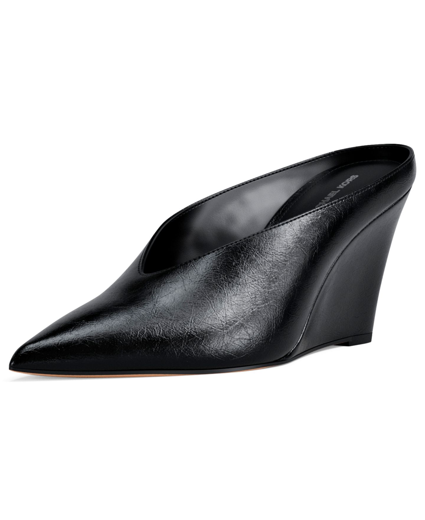 Женские туфли Michael Kors Xandra Slip-On Wedge Pumps, цвет: Чёрный кожаный — фото 6