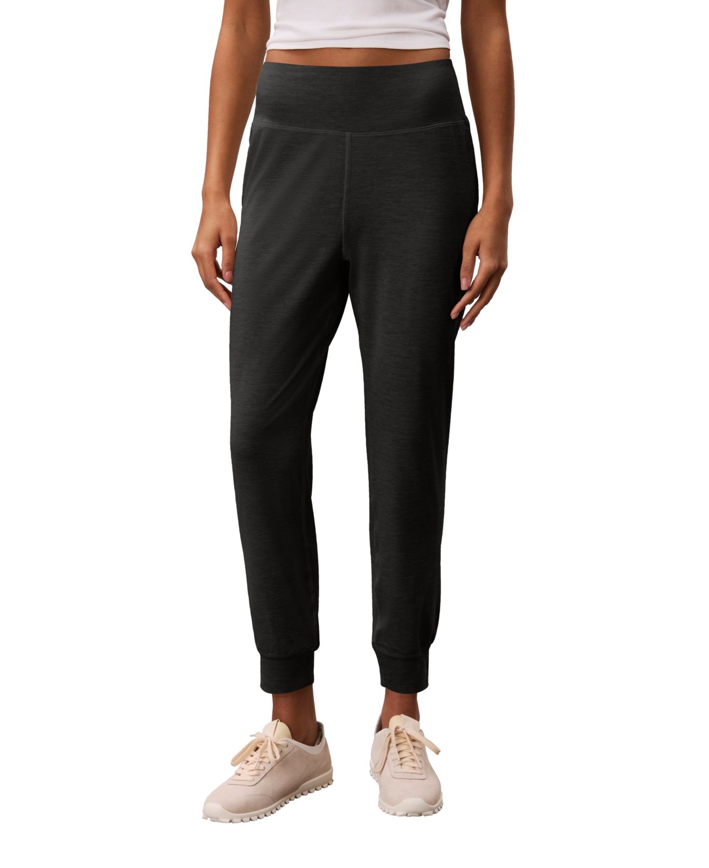 Женские брюки Calvin Klein Performance Soft Melange Pull-On Ankle-Length, цвет: Чёрный — фото 1