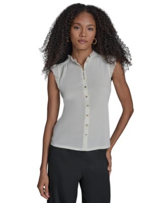 Women's Sleeveless Button-Down Blouse