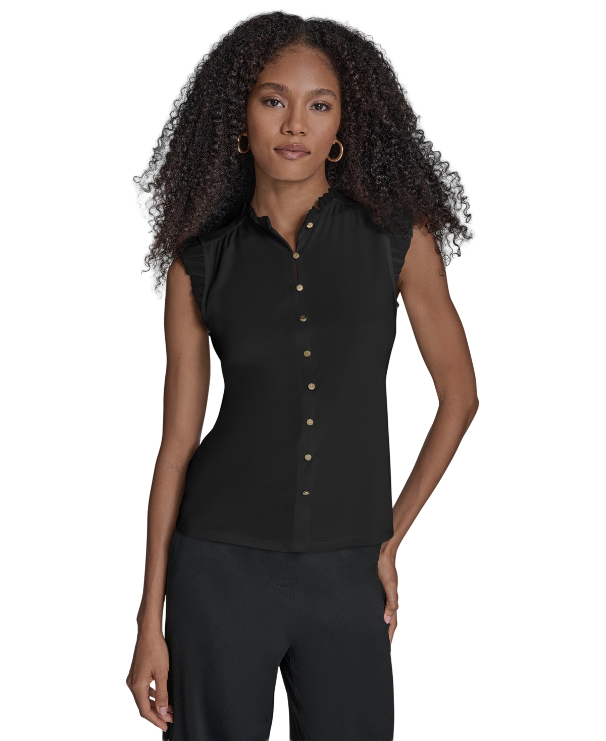 Bcbg Women's Sleeveless Button Down Blouse