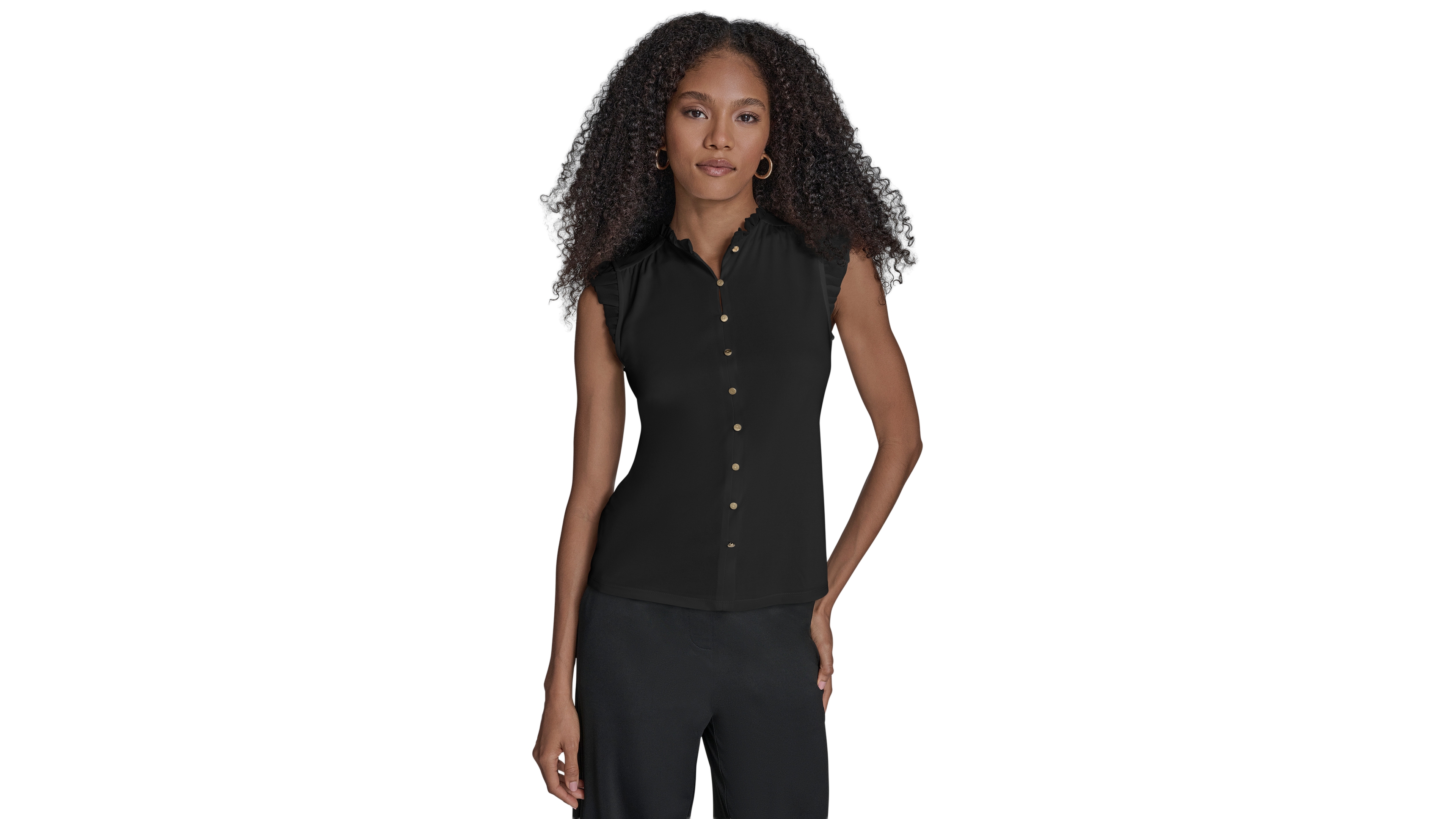 Bcbg Women's Sleeveless Button Down Blouse
