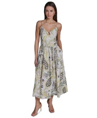 Women's Paisley Spaghetti Strap Midi Dress