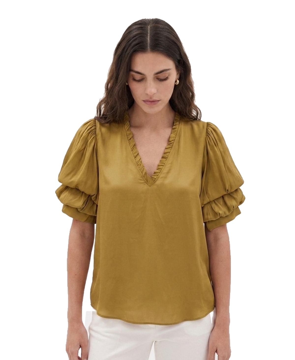 Joie Women's Ruffle V-Neck Blouse