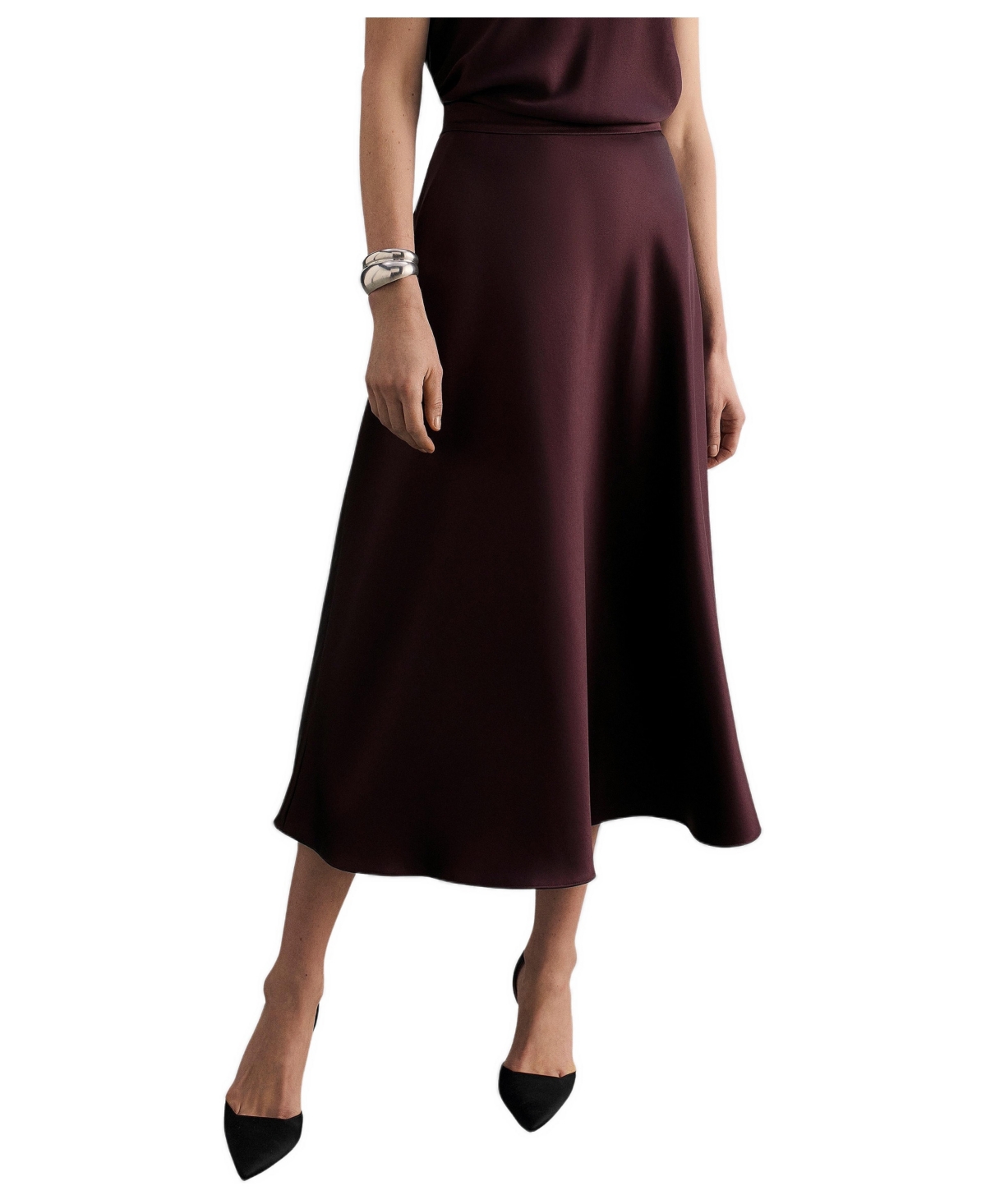The Fold Women's Draped Midi Skirt