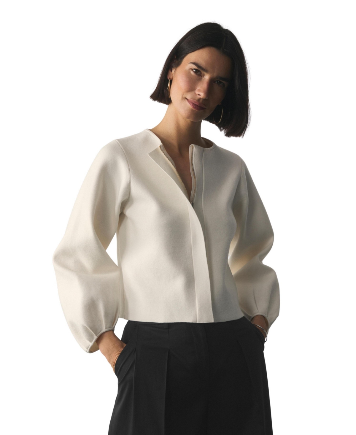 The Fold Women's Candela Wool Blend Zip Up Jacket