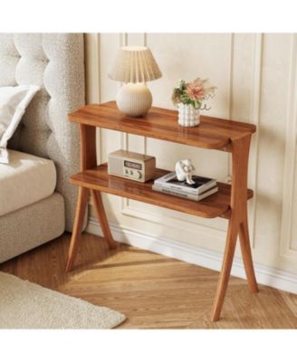 2-Tier Narrow Farmhouse End Table
