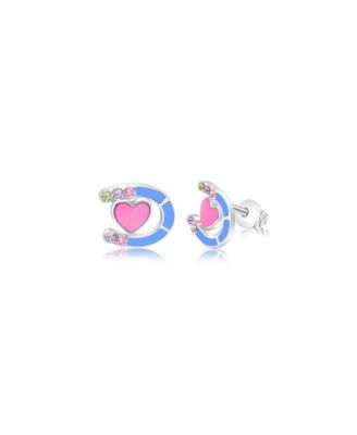 Girls' Heart Horseshoe Hypoallergenic Screwback Studs