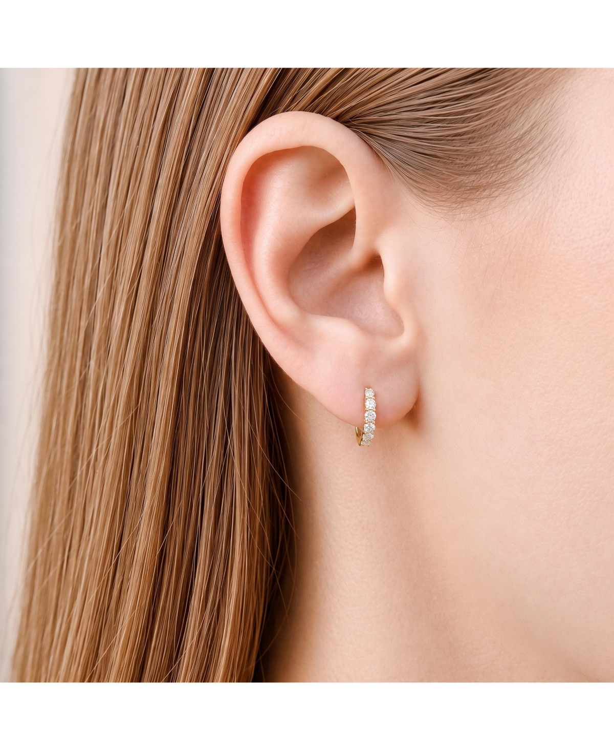 Rachel Glauber Elegant Extra Mini Huggie Hoop Earrings White Gold Plated or 14K