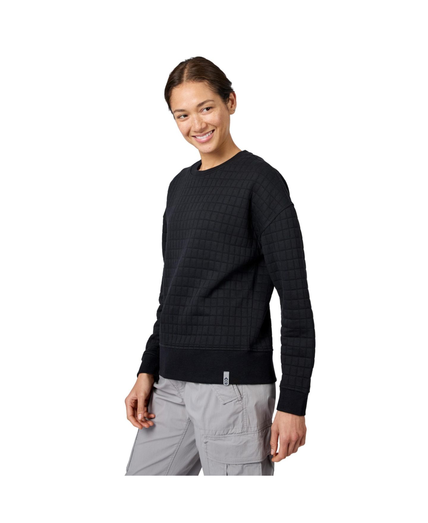 Женский свитер Free Country UltraFill Fleece Crew Neck Pullover Top, цвет: Чёрный — фото 2