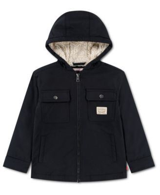 Boys' 4-7 Sherpa-Lined Hooded Jacket
