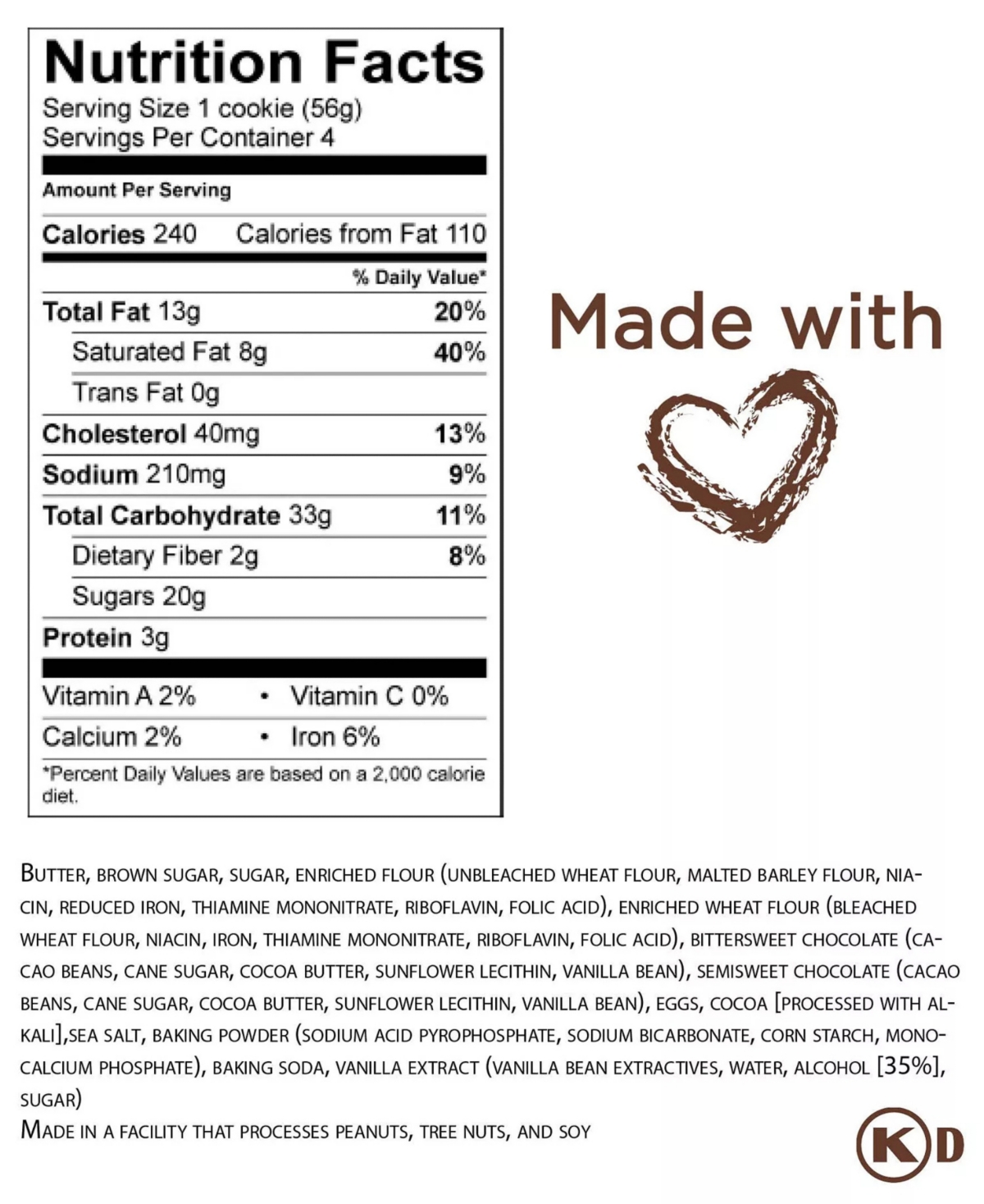 Salt of the Earth Bakery Fresh Baked Triple Chocolate Cookies Gourmet Boxes, 16-Piece