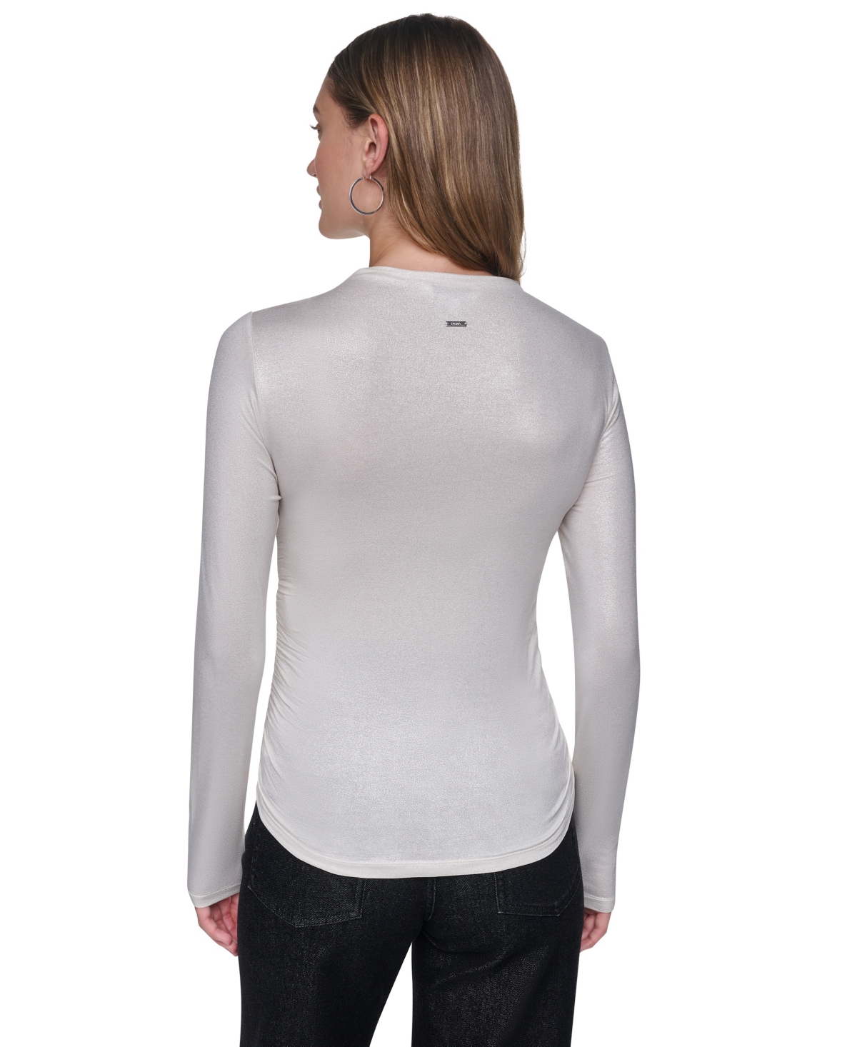 Dkny Jeans Women's Ruched Detail Long-Sleeve Top