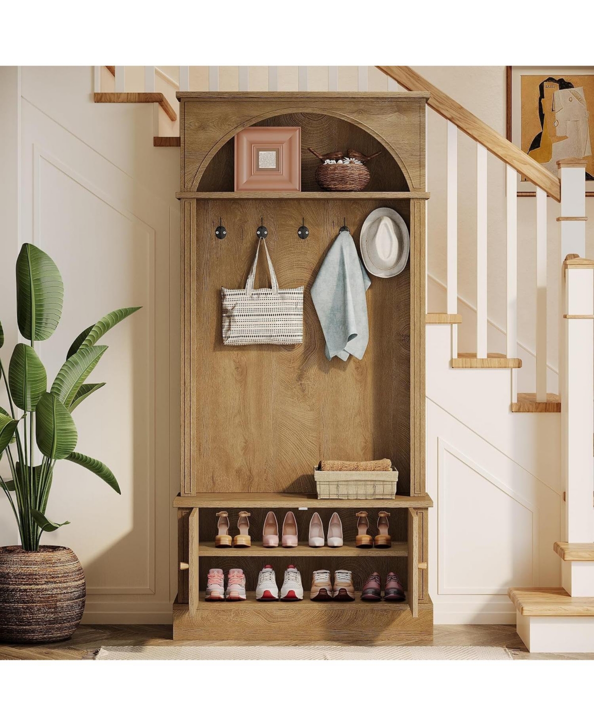 Tribesigns 70.86" Hall Tree with Bench and Shoe Storage