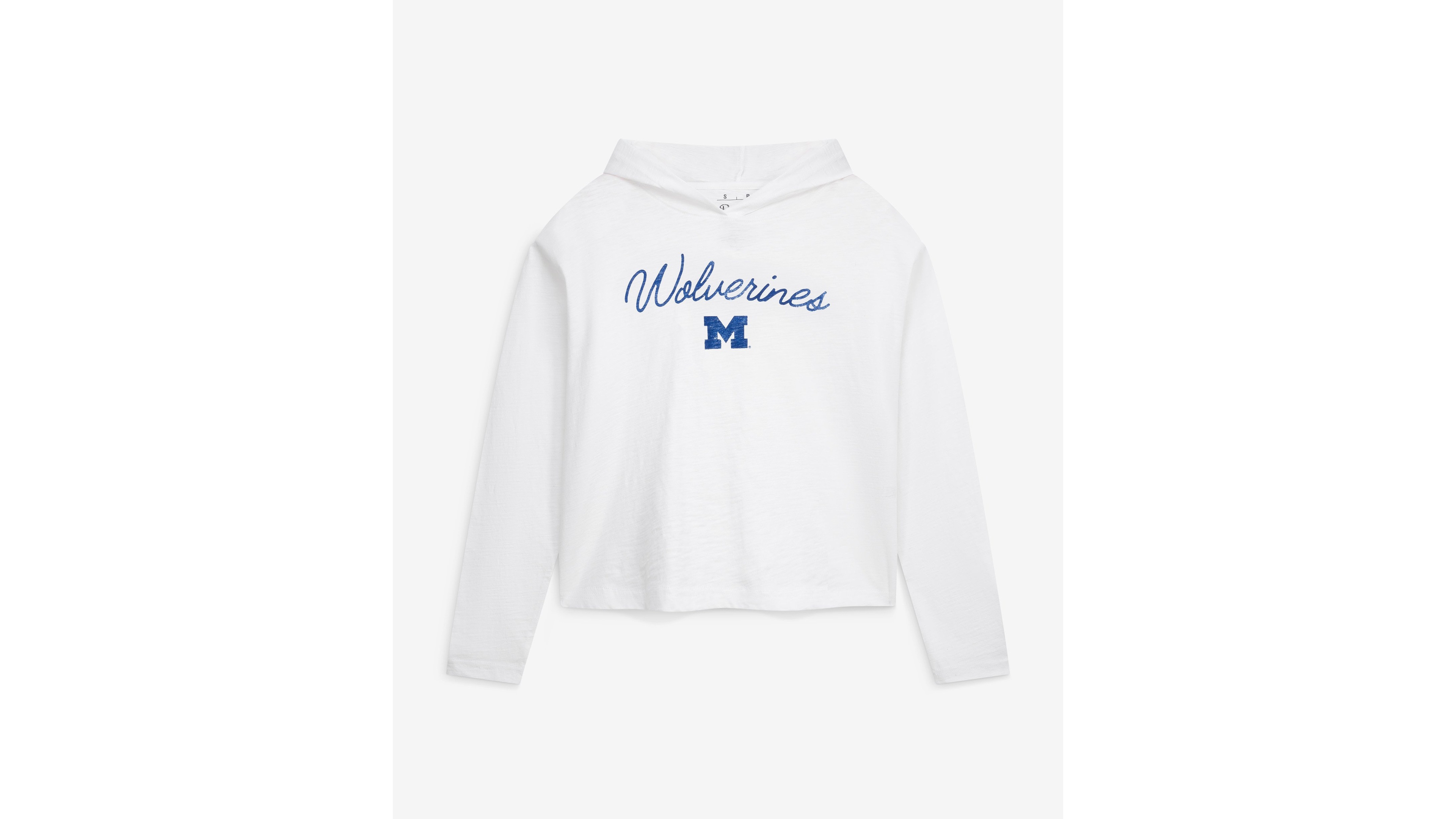 Pressbox Women's Michigan Wolverines Faye Hooded Slub Long-Sleeve T-Shirt