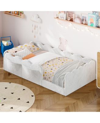 Twin Size Upholstered Floor Bed