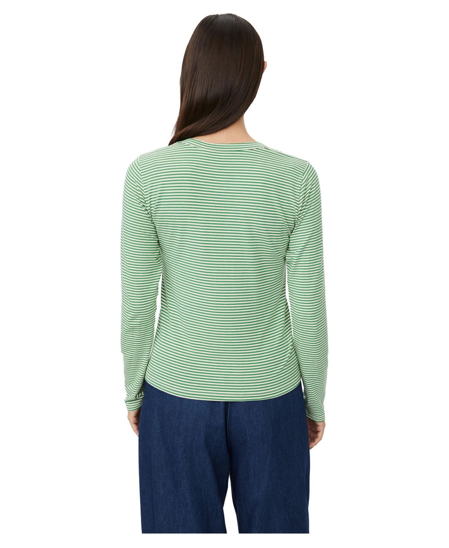 Женская футболка Masai Copenhagen Daritha Long-Sleeve Striped Crewneck, цвет: Мятный зелёный — фото 3