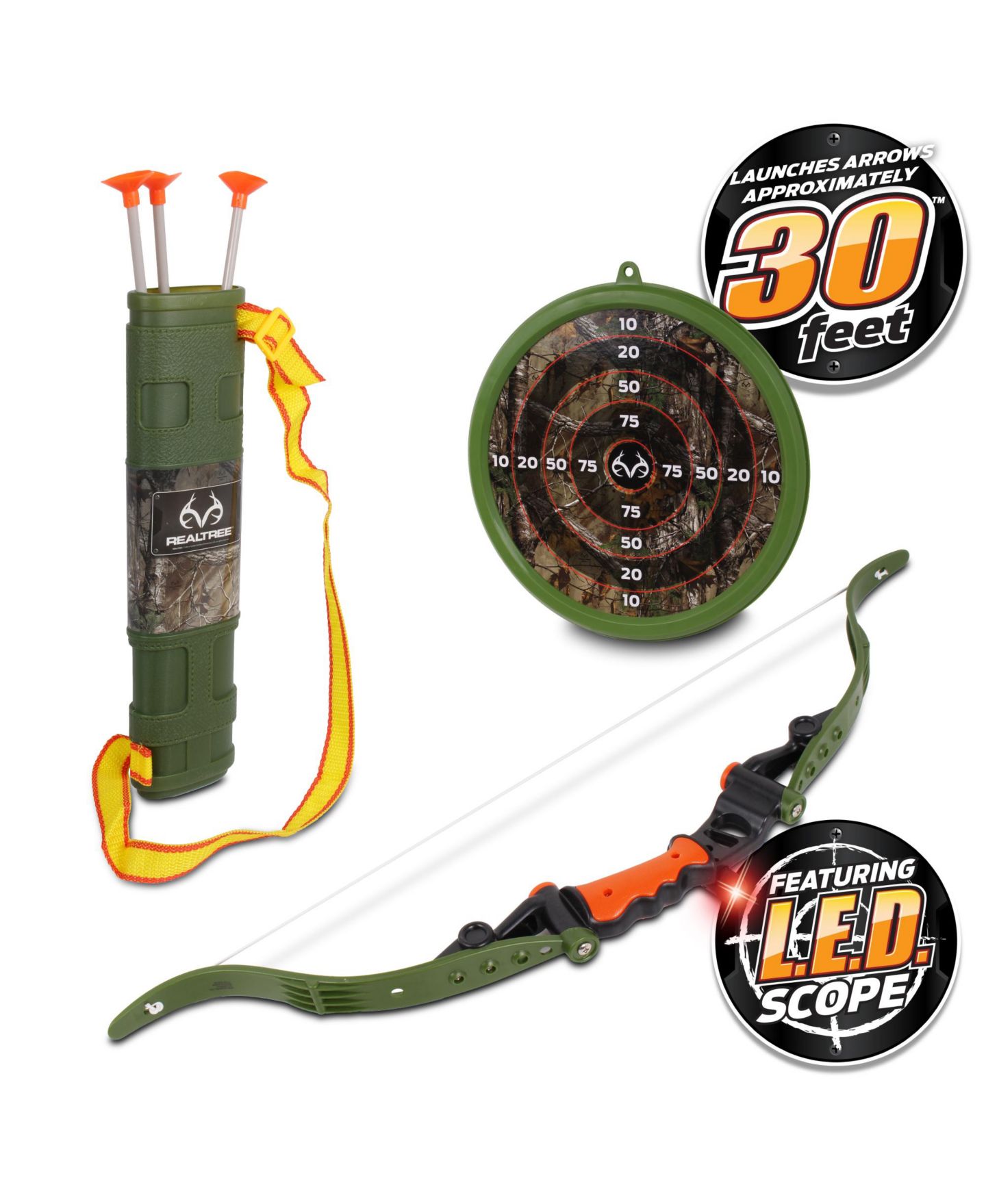 Детские игрушки Realtree 25" Archery Set with LED-Lighted Scope and 50-Foot Range, Ages 8+ — фото 2