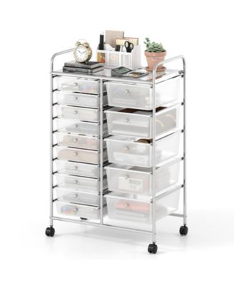 15-Drawer Rolling Trolley with Chrome-Plated Frame