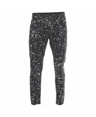 Women's Diag-Stripe Paint-Splatter Skinny Jeans