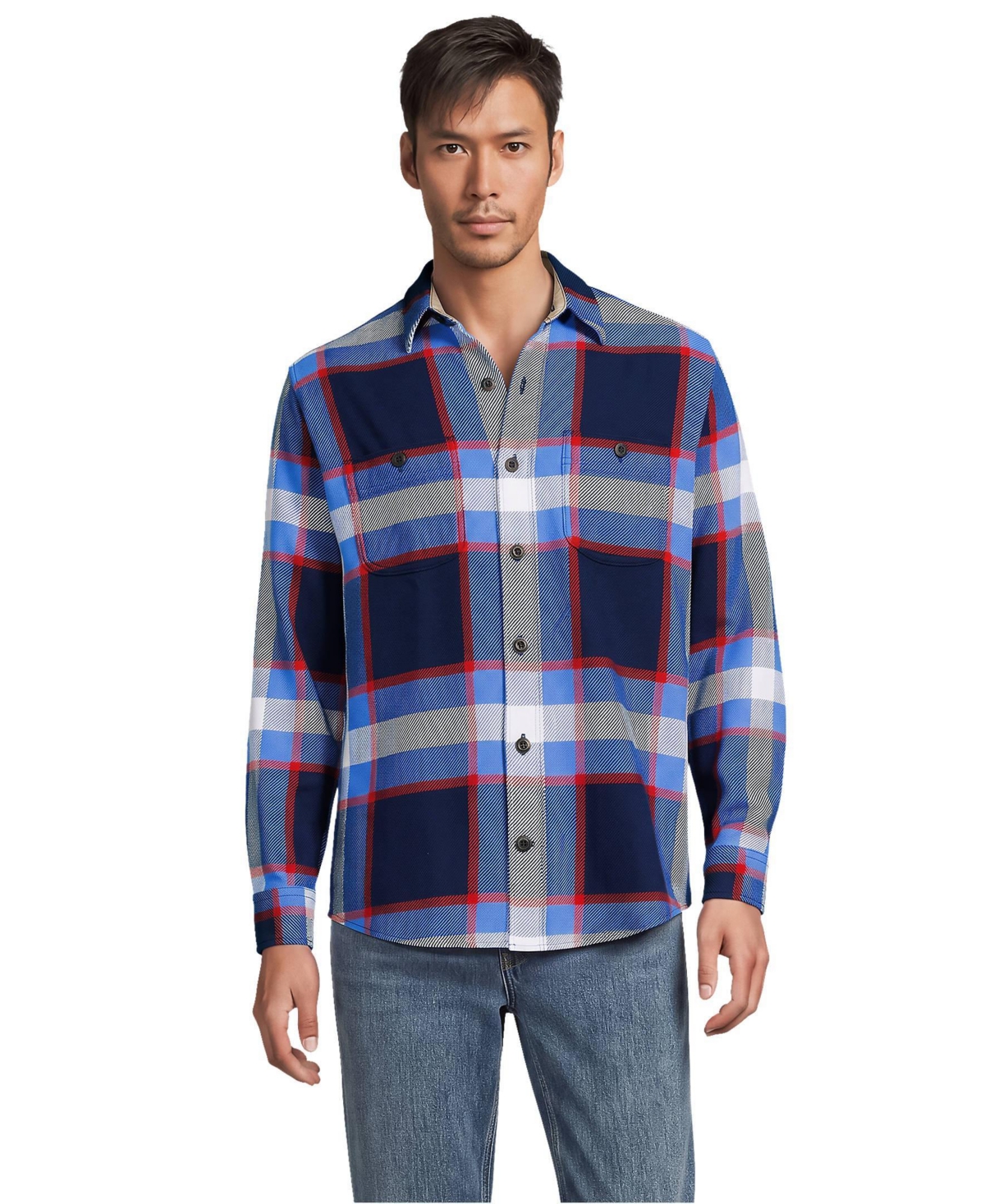 Lands' End Men's Long Sleeve Authentic Flannel Shirt