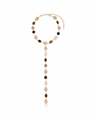 18k Gold-Plated Serene Stone Lariat Necklace