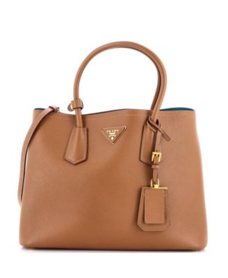 Medium Cuir Double Tote Saffiano Leather