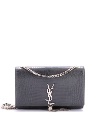 Medium Classic Monogram Tassel Crossbody Bag Embossed Leather