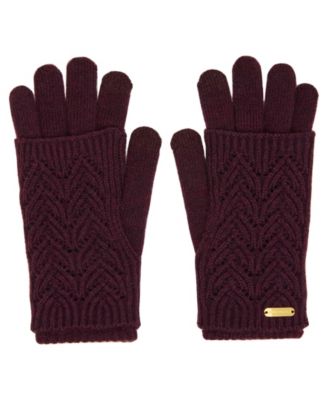 Women's Convertible Pointelle Cuff Gloves