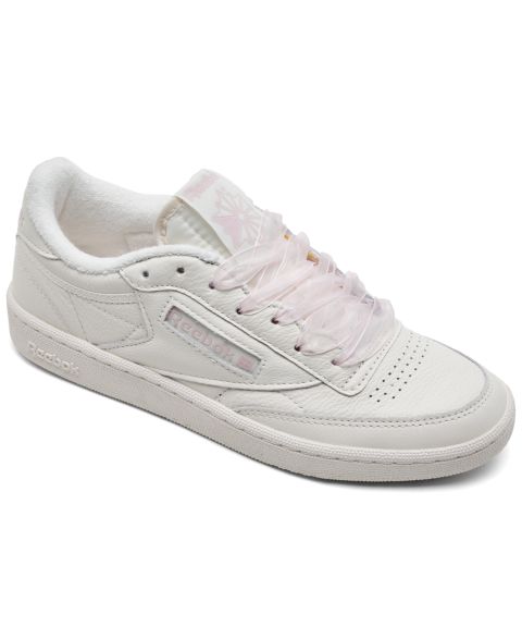 Женские кроссовки Reebok Club C 85 Vintage Suede, цвет: Белый / Розовый