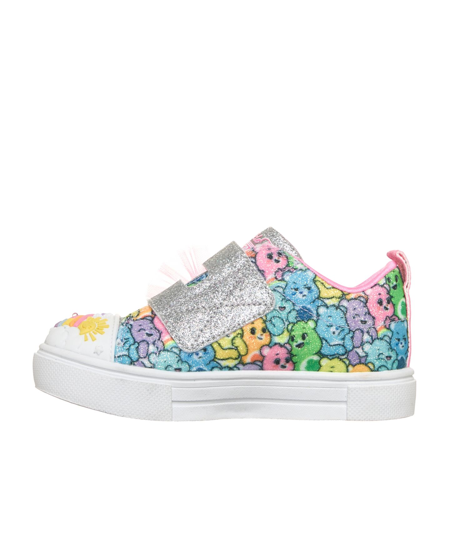Детские кроссовки Skechers Twinkle Sparks Care Bears со светом для девочек, Finish Line, цвет: Серебристый / Разноцветный — фото 3