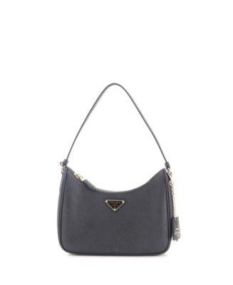 Pre-Owned Prada Mini Adjustable Handle Zip Hobo Saffiano Leather