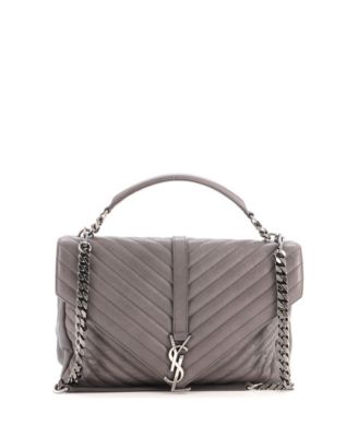 Medium Classic Monogram College Bag Matelasse Chevron Leather