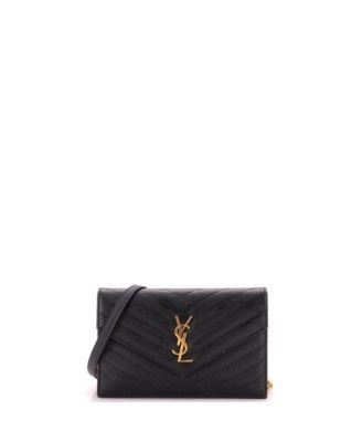 Small Classic Monogram Wallet on Chain Matelasse Chevron Leather