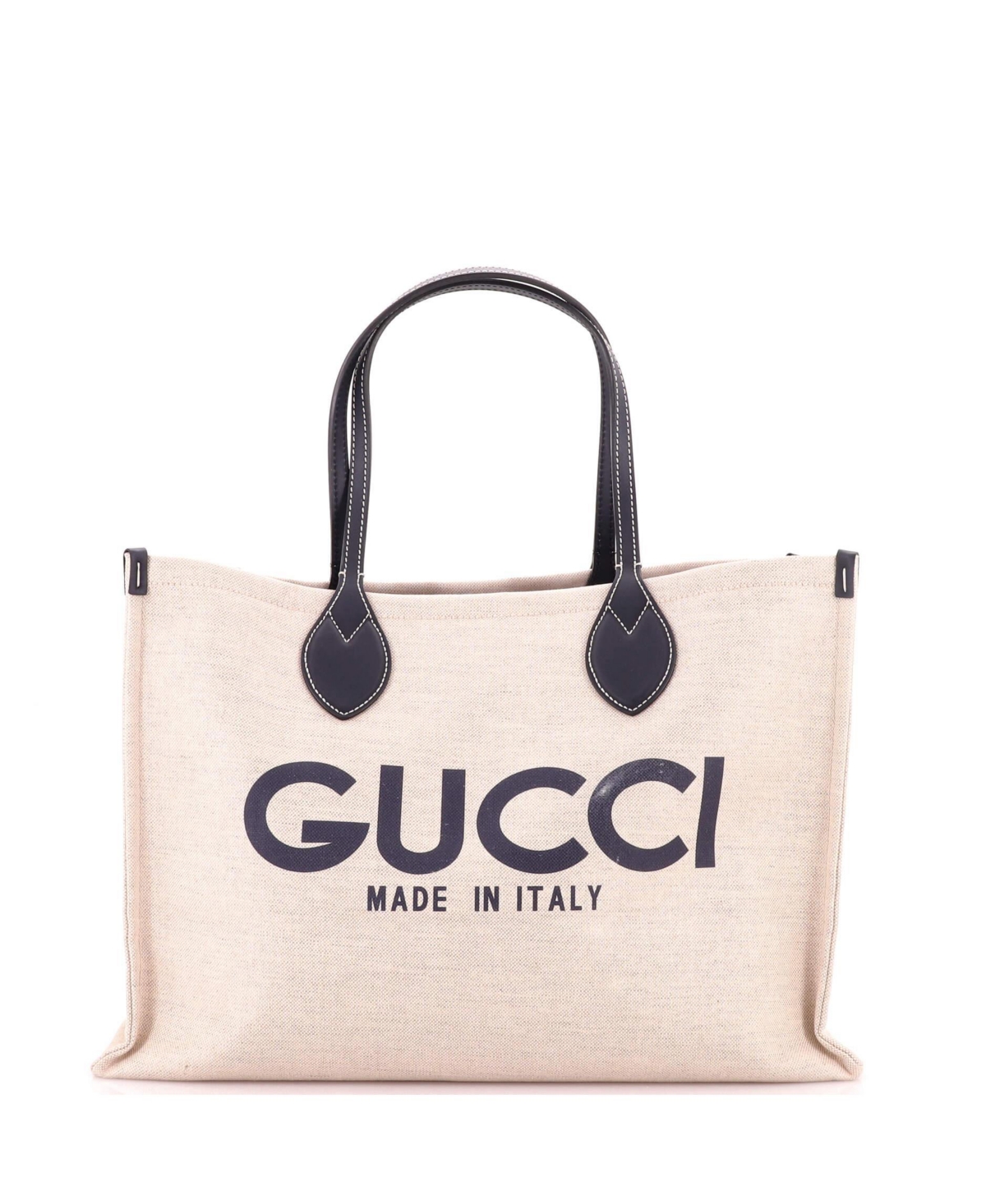 Pre-Owned Gucci Medium Logo Shopper Tote Printed Canvas