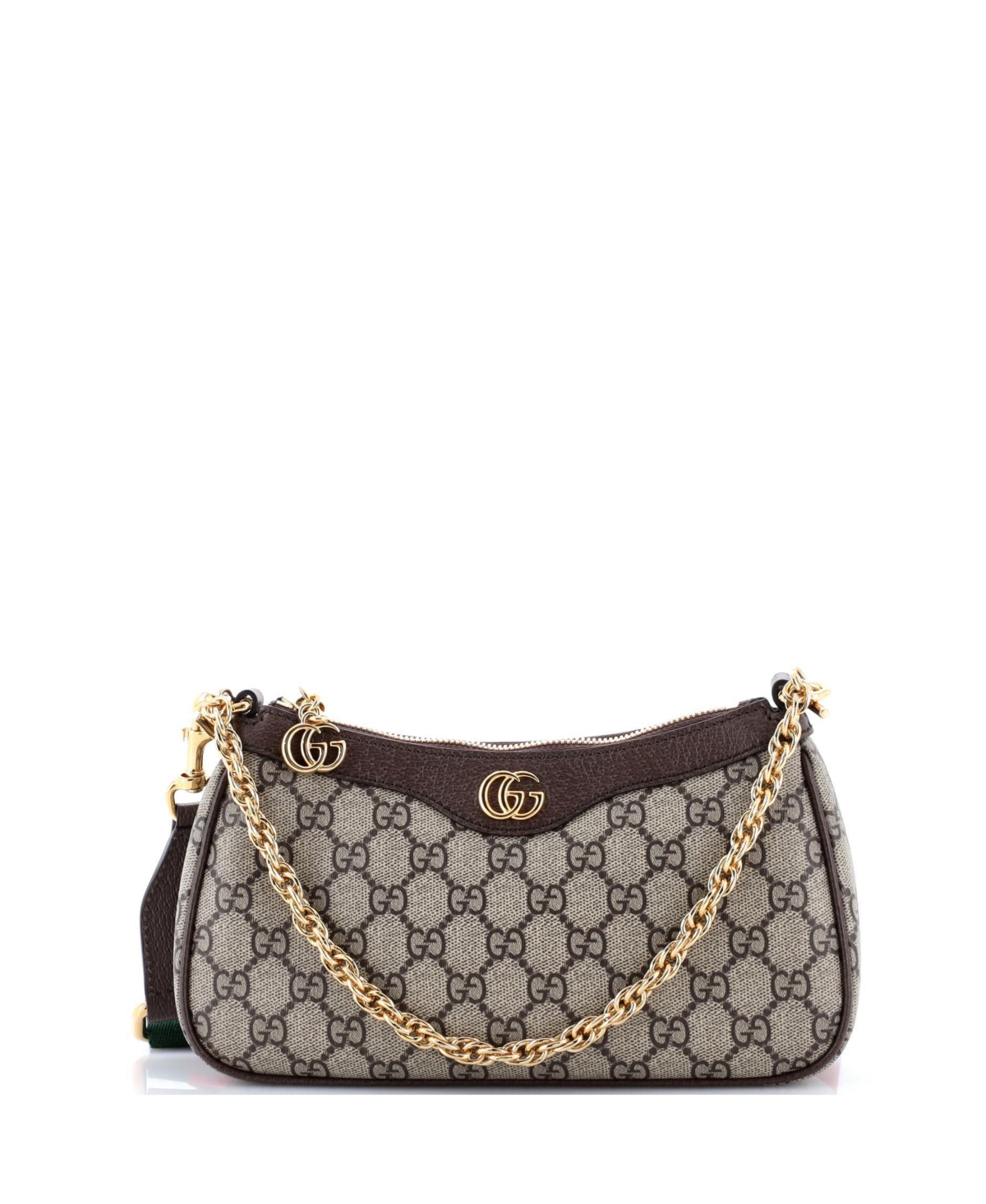 Pre-Owned Gucci Small Ophidia Charm Shoulder Bag Gg Coated Canvas - Brown