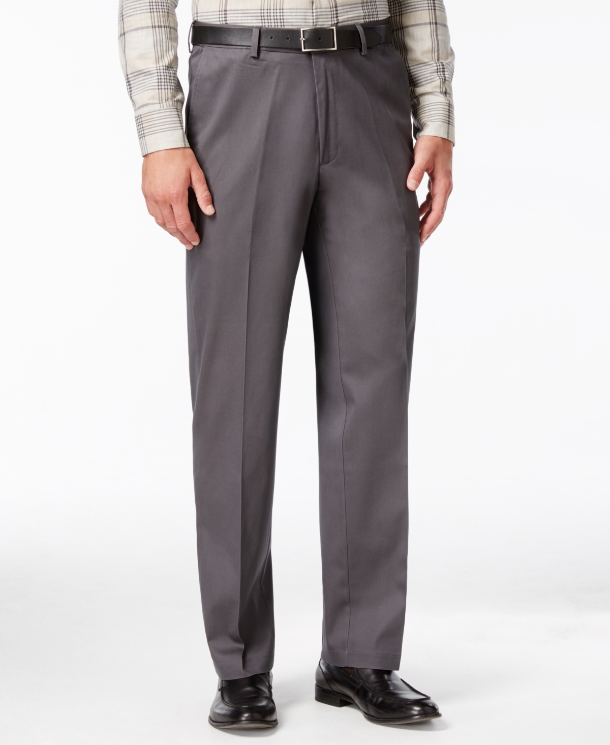 Haggar Men's Big & Tall Premium No Iron Khaki Classic Fit Flat Front Hidden Expandable Waistband Pants