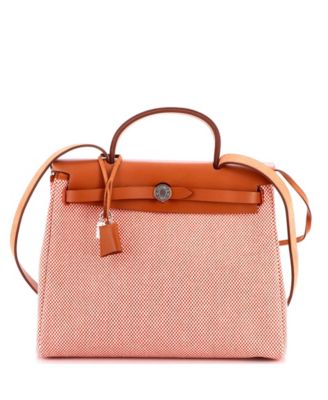 Pre-Owned Hermes 31 Herbag Zip Criss Viking Toile and Leather