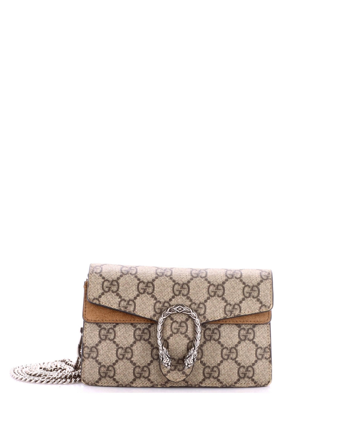 Pre-Owned Gucci Super Mini Dionysus Bag Gg Coated Canvas - Brown