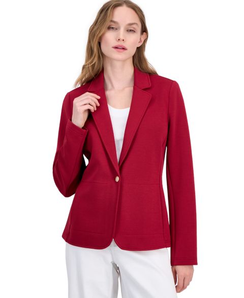 Женский пиджак Nautica Single-Button Blazer, цвет: Малиновый