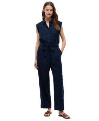 Women's Belted Collared Jumpsuit