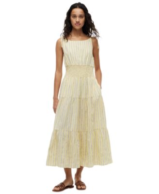 Women's Smocked Tie-Detail Sleeveless Midi Dress
