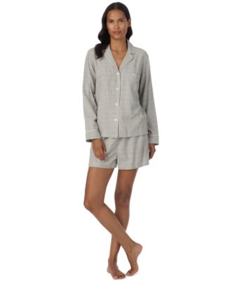 Women's Notch Collar Boxer Pajama Set